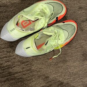 Nike men's mint green and orange Athletic Running Shoes